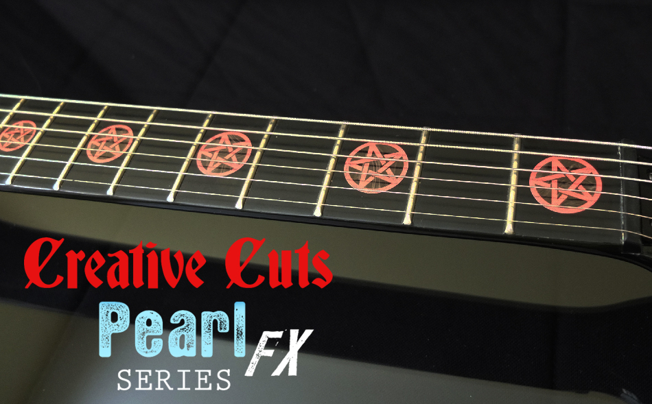 Pentagram RED & BLACK PEARL Fret Markers Inlay Sticker Decal for BASS & GUITAR