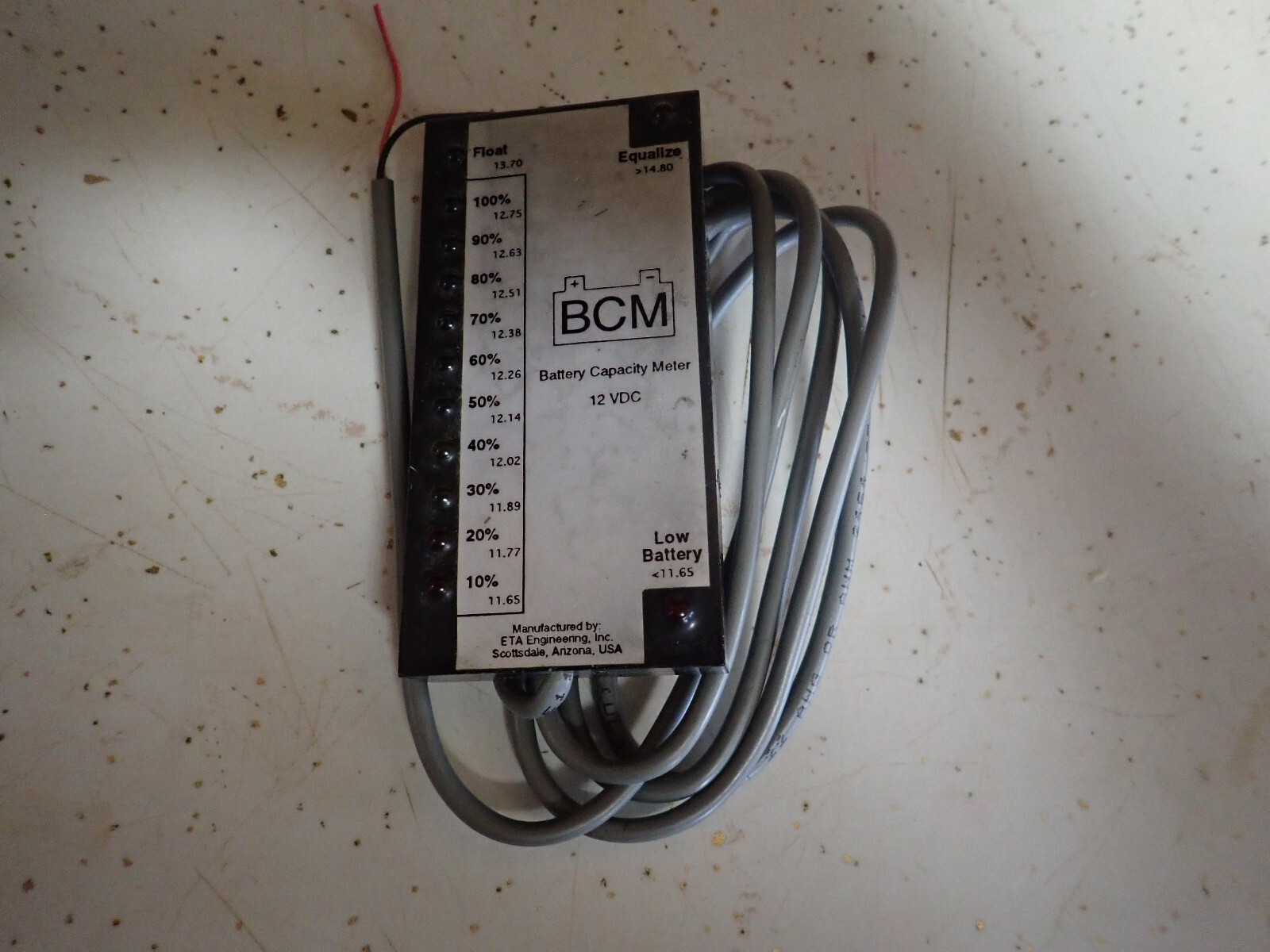 Battery Capacity Voltage Meter Monitor BCM-12 Waterproof  12v Trolling Motor