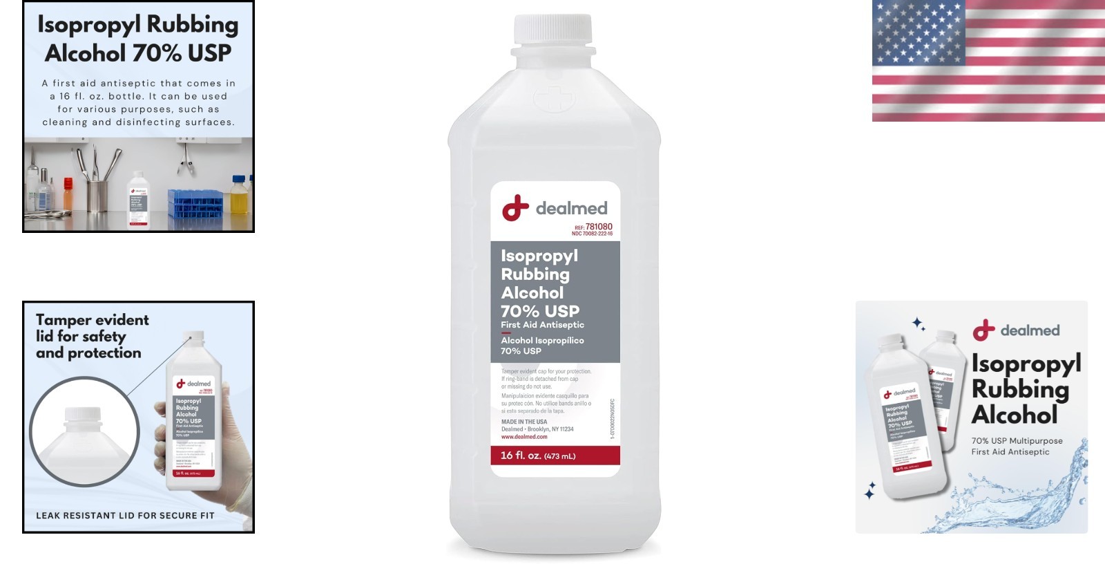16 fl. oz Isopropyl Rubbing Alcohol 70% – Essential Antiseptic & Disinfectant