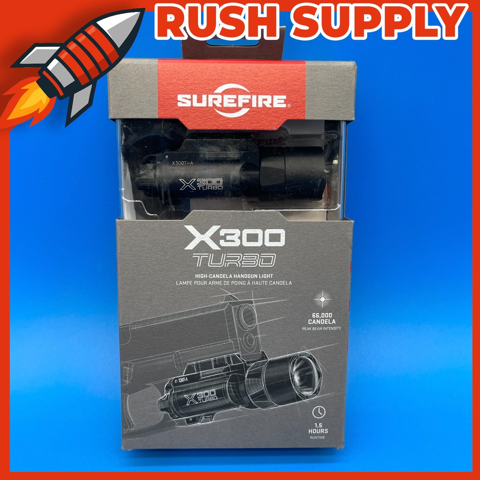 Surefire X300T-A High-Candela LED Handgun Weapon Light - Black