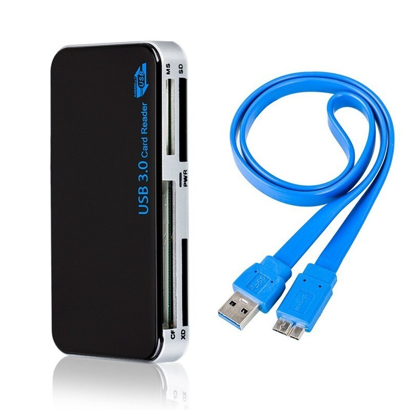 5GBPS USB 3.0 Memory Card Reader Adapter Fit For CF/TF/SD/Micro SD/XD/M2/MS Card