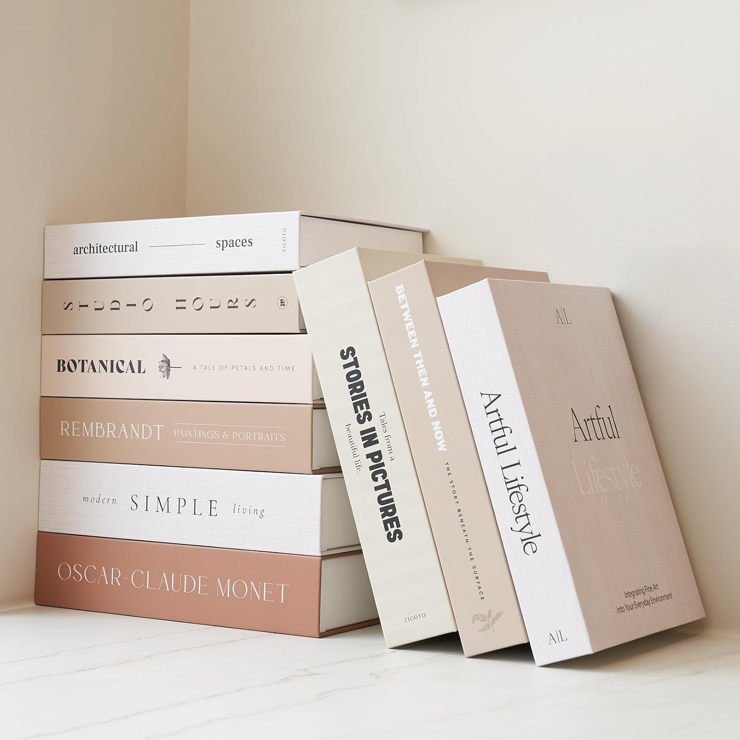 Beautiful Decorative Books Set of 9 Boxes Enhance Your Coffee Table