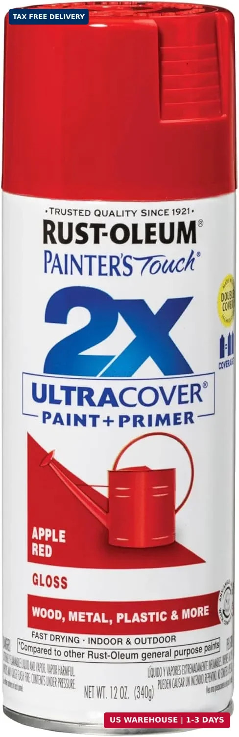 Rust-Oleum 249124 Painter's Touch 2X Ultra Cover Spray Paint, 12 oz, Gloss Apple
