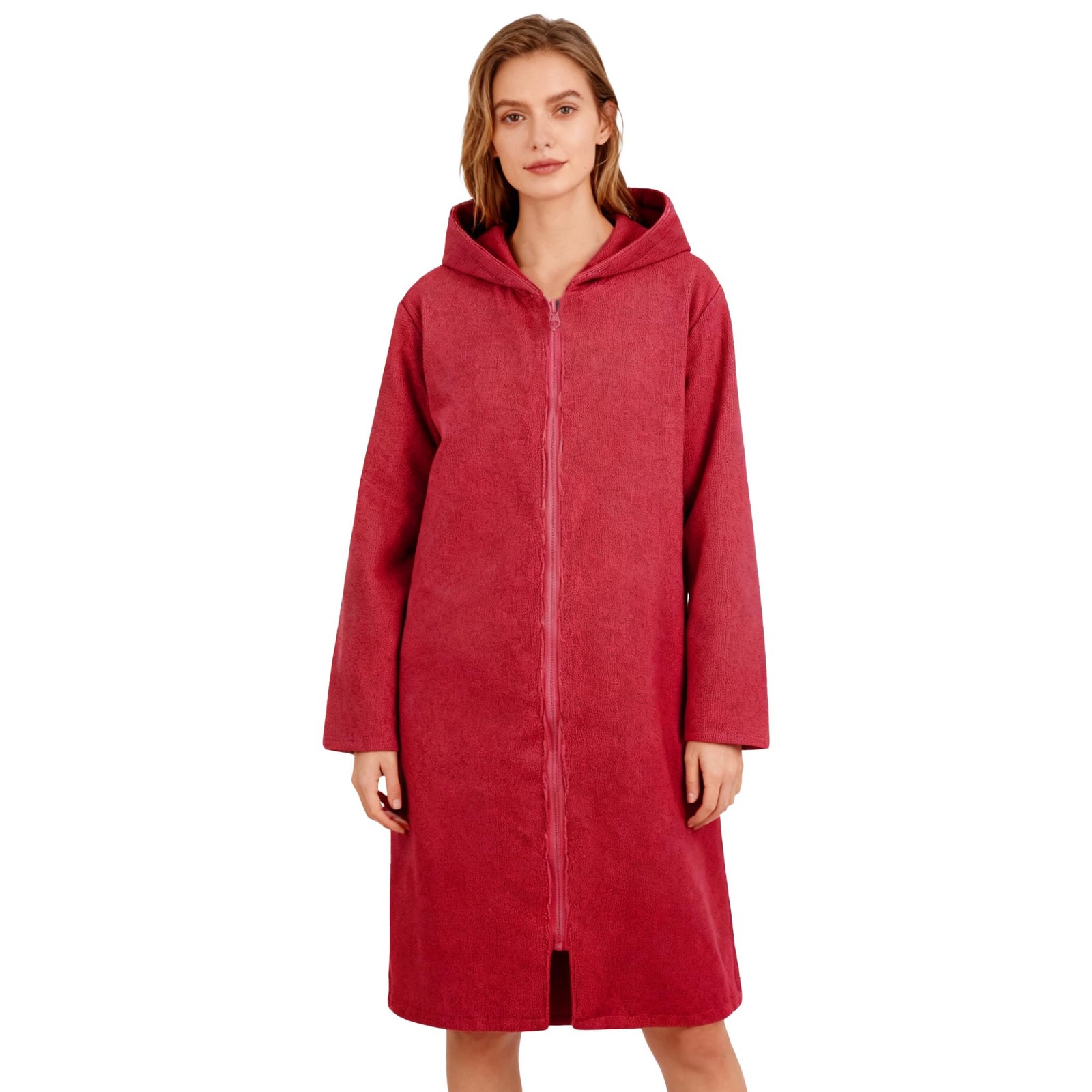 Hooded Towel Poncho with Zipper and Pocket, Surf Poncho for Men and Women, Be...