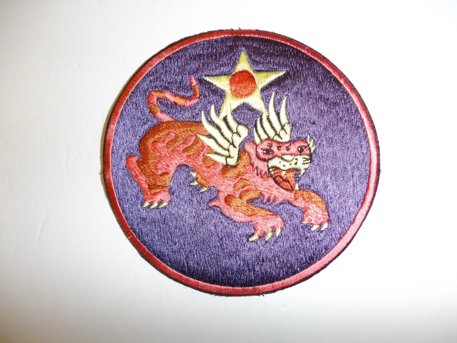 b5533 WW2 US Army Large 14th Air Force Patch pink thread Tiger facing Right R13B