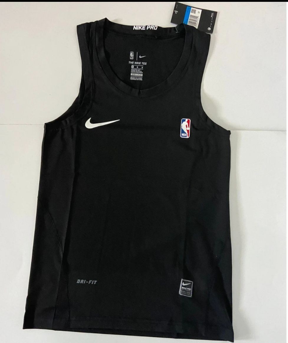 NIKE PRO NBA Team Issue Compression Tank BLACK and WHITE Shirt Sizes M - L