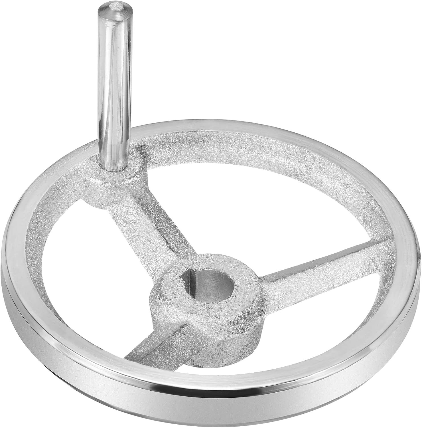 PATIKIL 120Mm/4.72 Inch Diameter 14Mm ID Rotary Handwheel, 1 Pack Cast Iron Chro