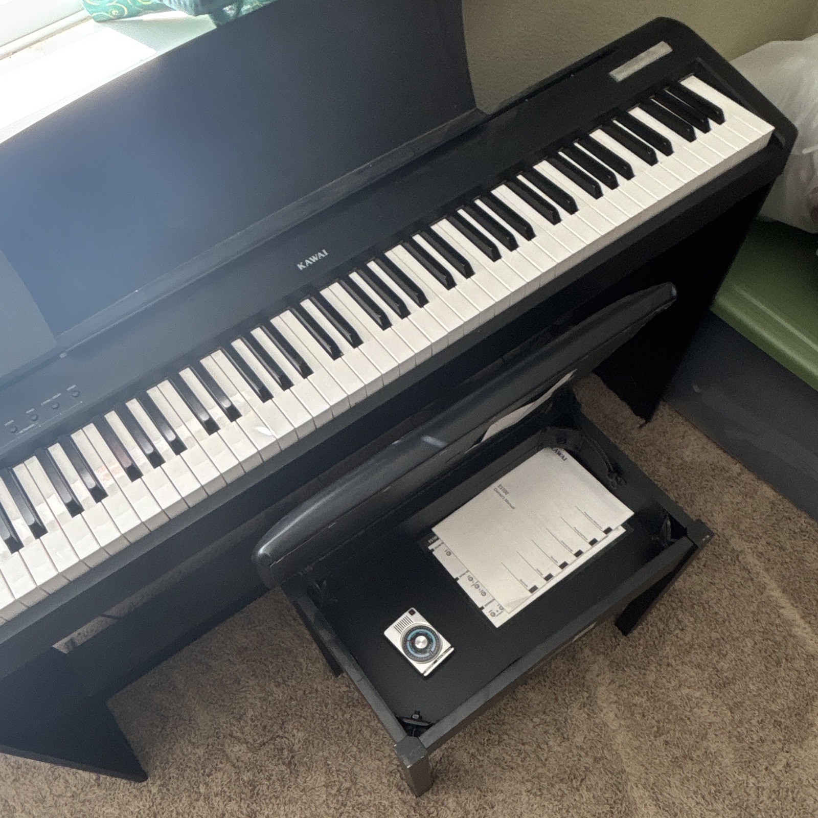 Kawai ES100 88-Key Digital Home Piano Black w/ Stand, Manual, 3 Pedals