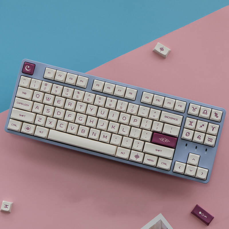 DIY Milk Purple 2.0 Keycaps PBT QX1 XDA Profile Dye Sub 139 Key For MX
