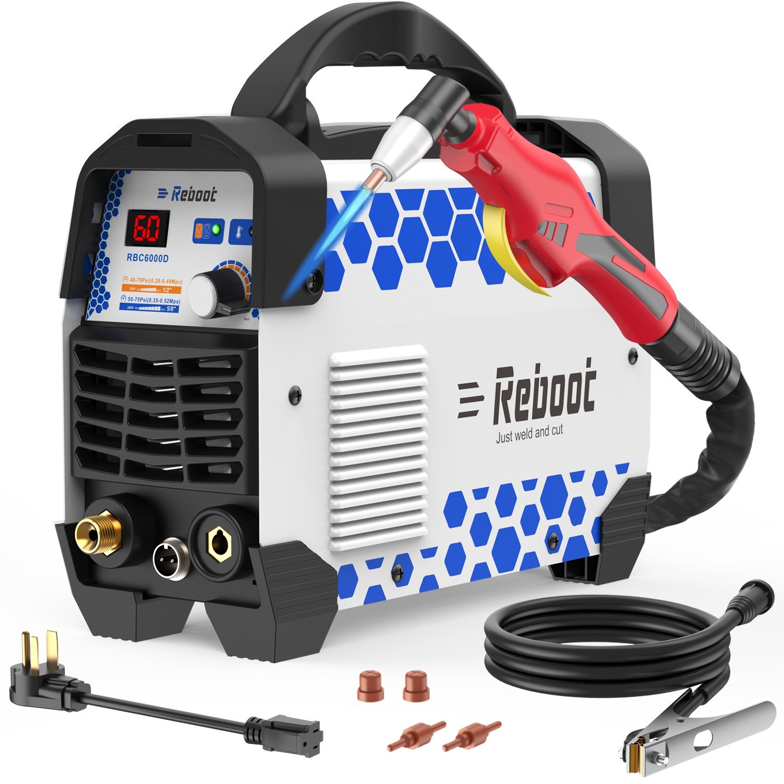 Plasma Cutter Real 60AMP REBOOT Air CUT60 Cutting machine 110V/220V Inverter US