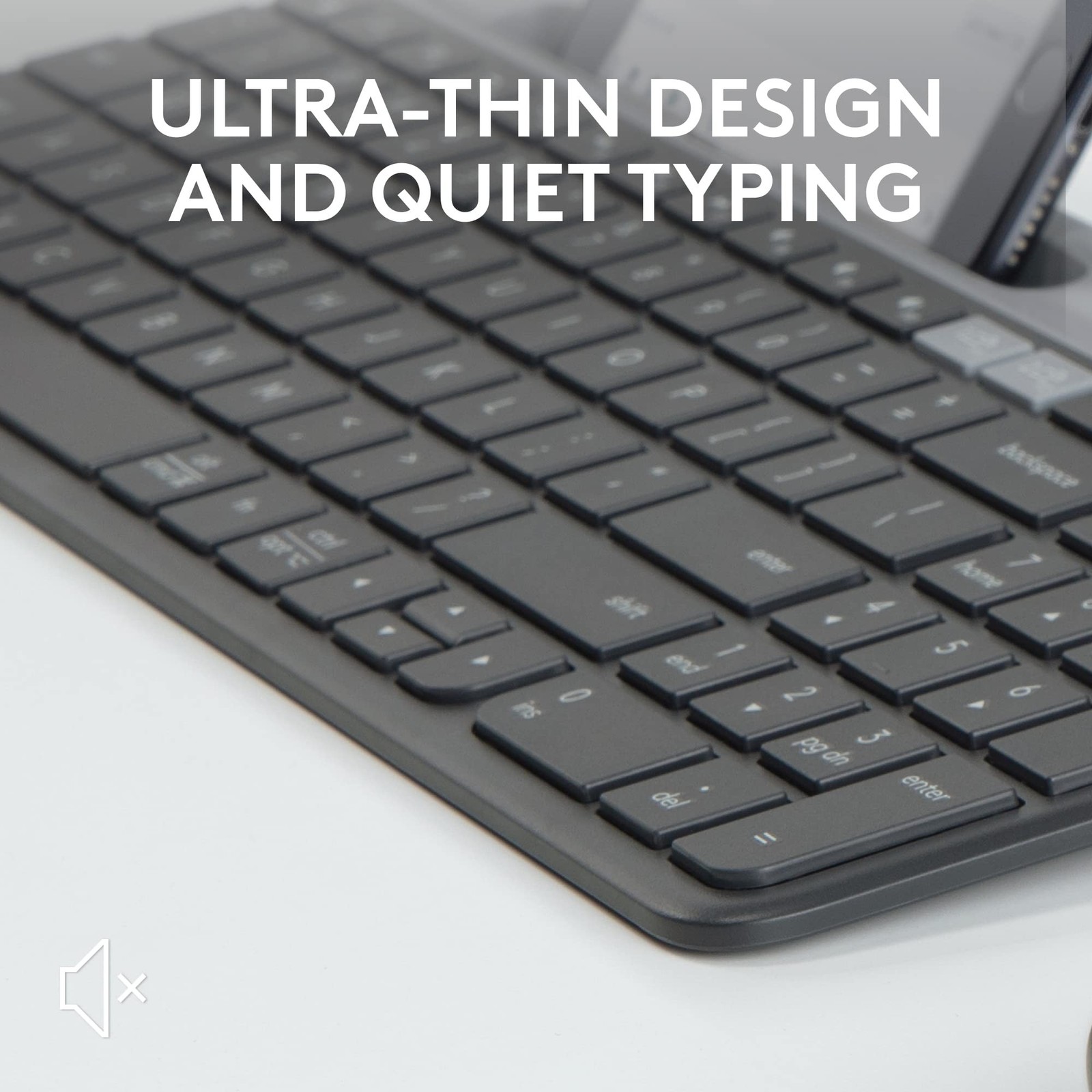 Logitech K585 Multi-Device Slim Wireless Keyboard, Built-in Cradle for Device...