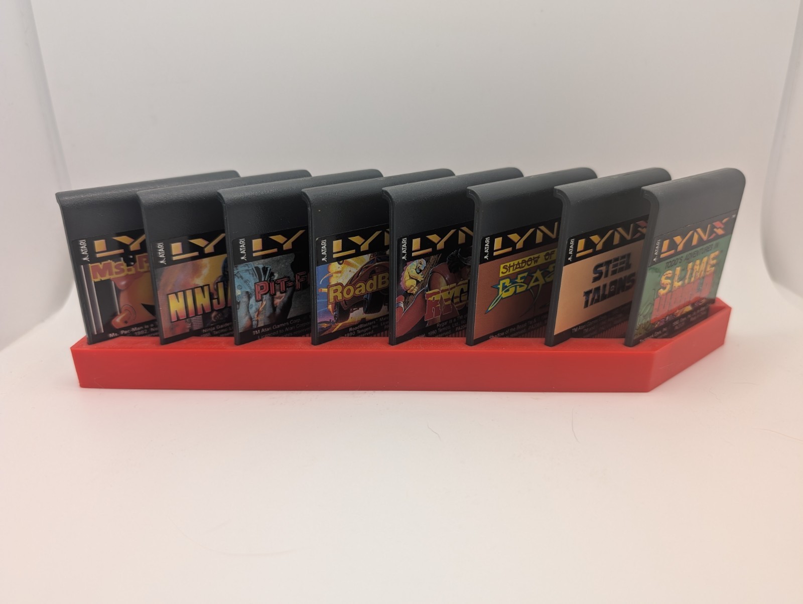 Atari Lynx Cartridge Display Tray/Stand, 8 Games Capacity, 3d printed
