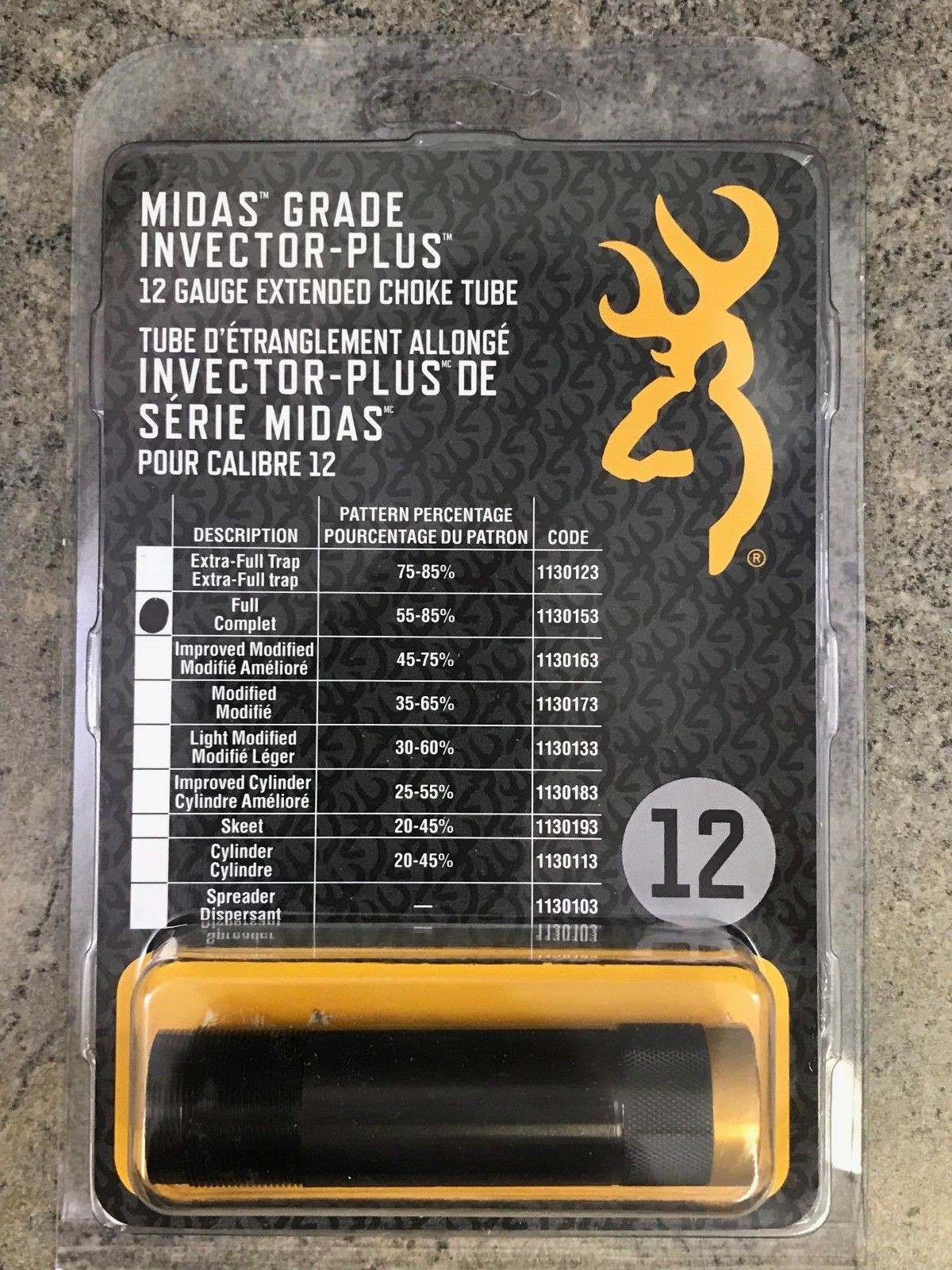Browning Midas Grade Extended Choke Tubes, Invector Plus Full 12 Gauge 1130153