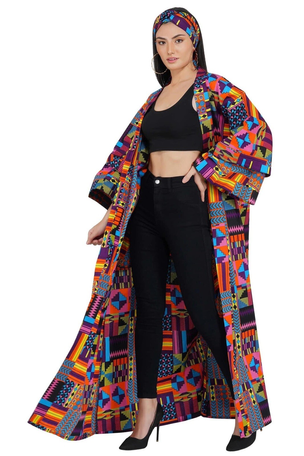 Ankara Long Kimono Jacket