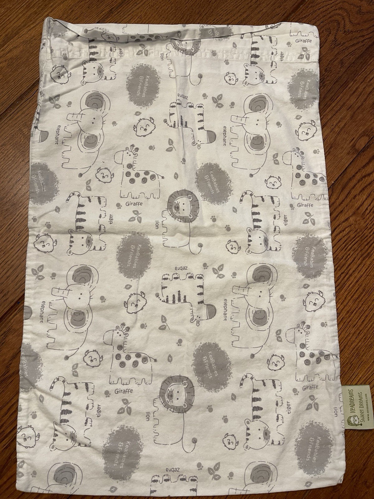 KeaDreams Sweet Dreams Toddler Pillowcase Safari Print Black and White 18" X 12”