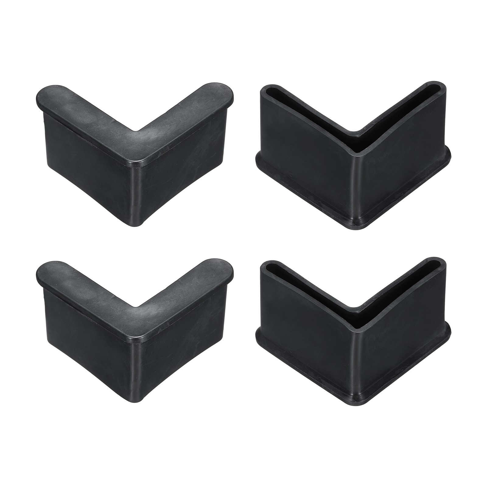 4Pcs 1-5/8" Bed Frame End Caps Angle Iron Foot Pad Leg Protector Black