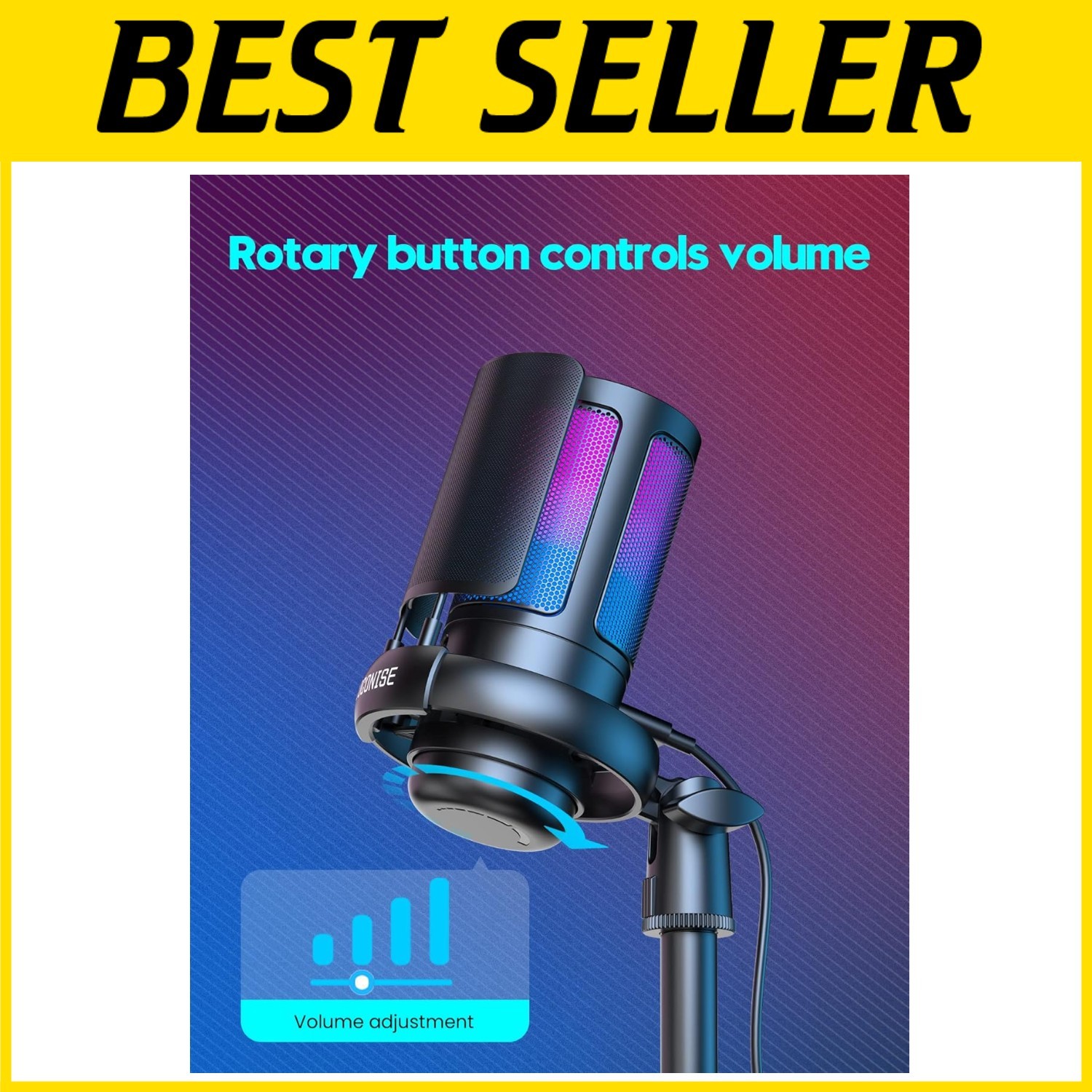 Pop Filter USB Microphone for Streaming - Gaming Mic for PC