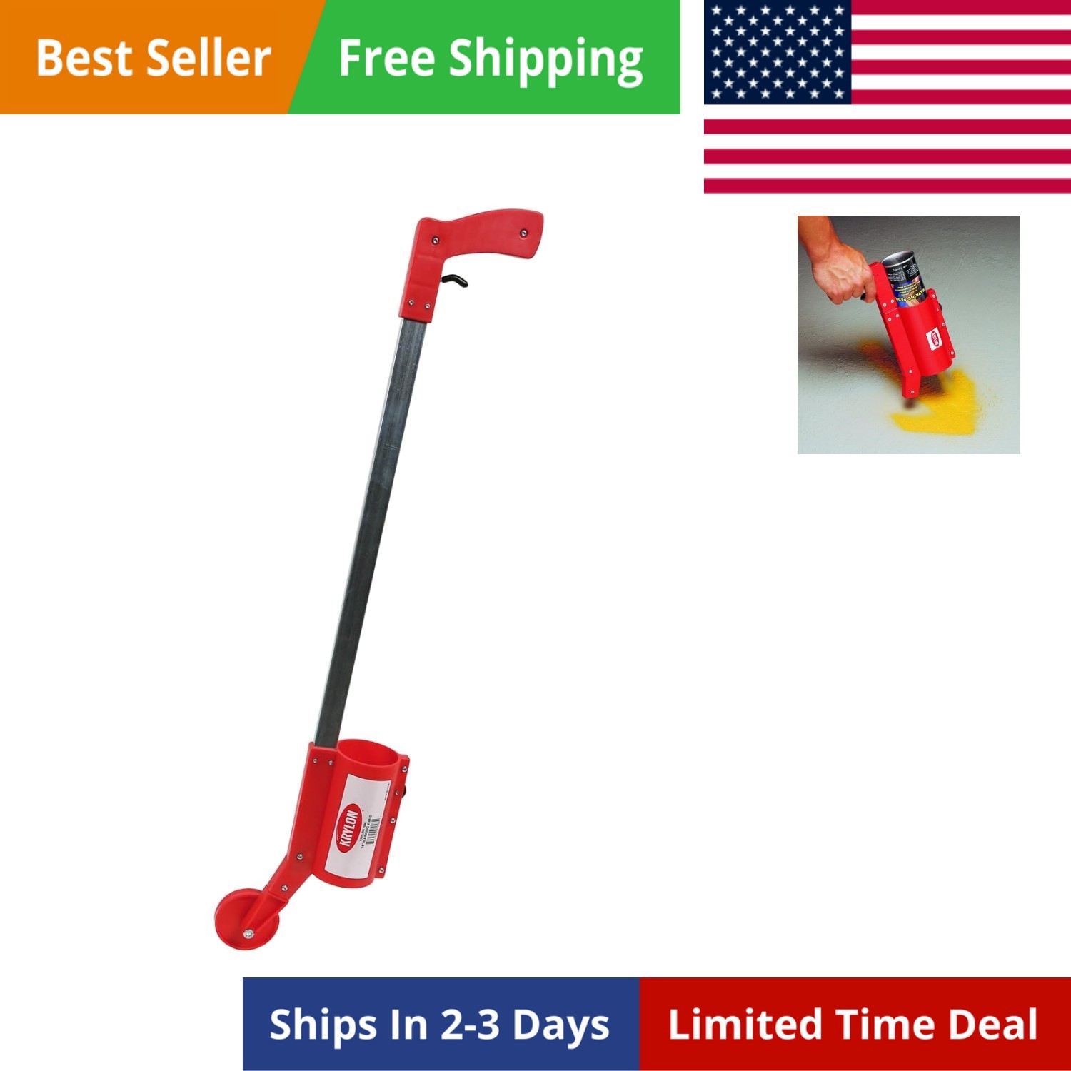 Industrial Wheeled Marking Wand, 34 in.
