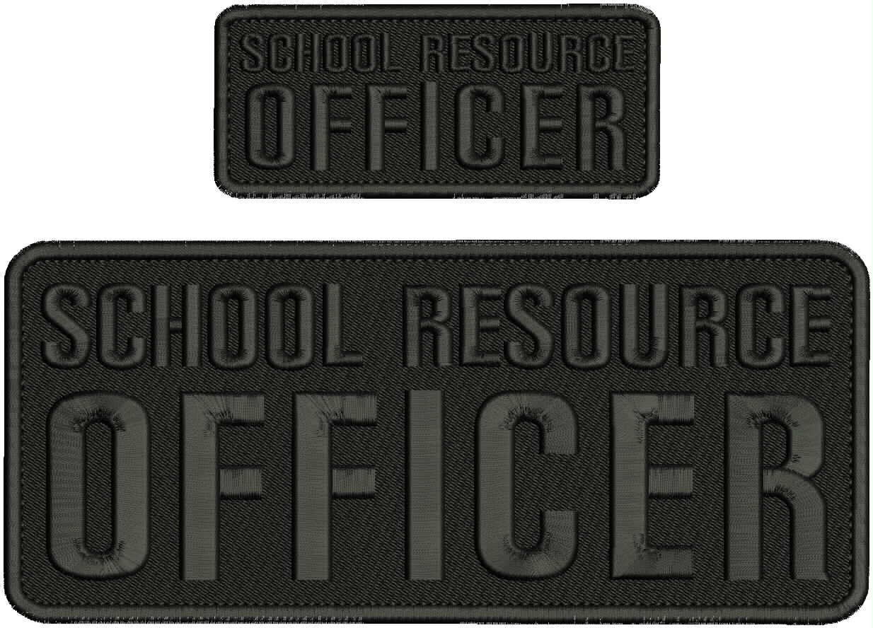 Collectible 2 Embroidery Patch ''School R O '' 4x10 and 2x5 Black On Black