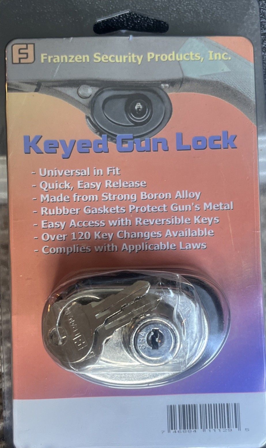 Franzen Security Products Firearm Keyed Gun Lock Trigger Lock Brand New