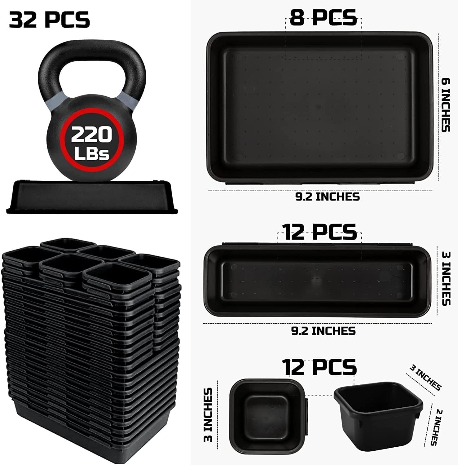 Tool Box Organizer Tray Dividers Set, Toolbox Organizer and Storage Garage 45pcs