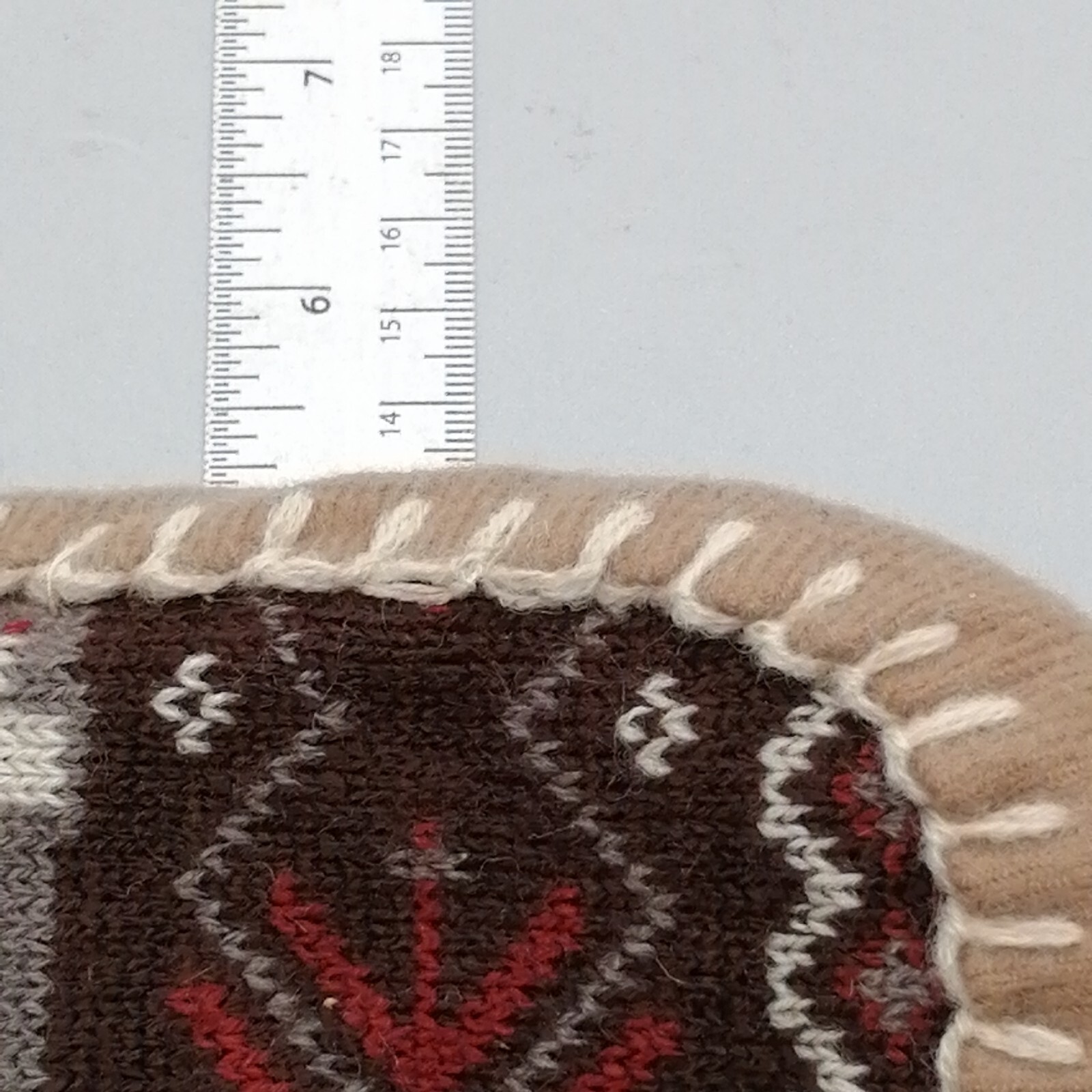 Womens Pull On Mid Calf Slipper Multicolor Tan Knit Cuff Top Suede Outsole 9-10