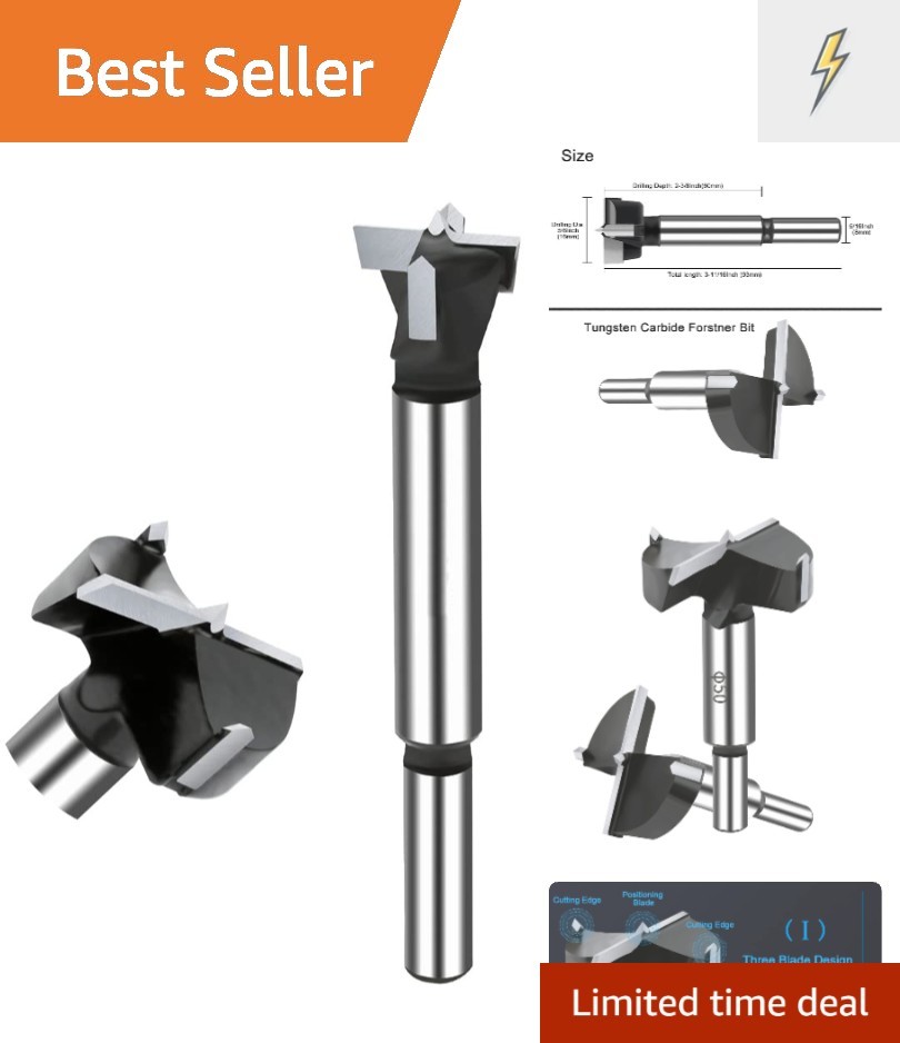 5/8 Inch Carbide Tipped Forstner Bit for Smooth Holes in Wood & Plastic