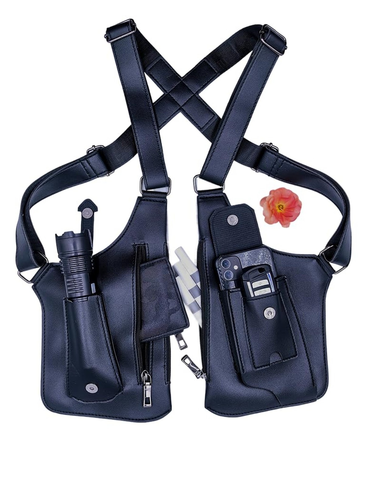 Double Shoulder Armpit Bag for Men, Anti-Theft Armpit Shoulder Bag, Adjustabl...