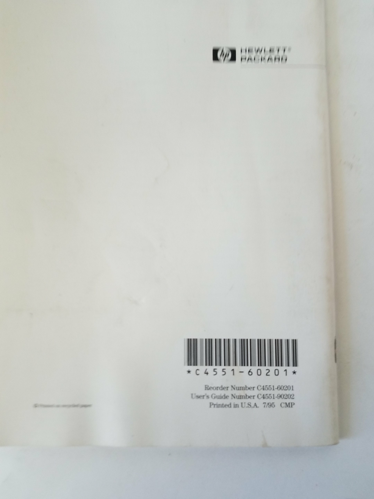HP Hewlett Packard 850C/855C Printer User's Guide