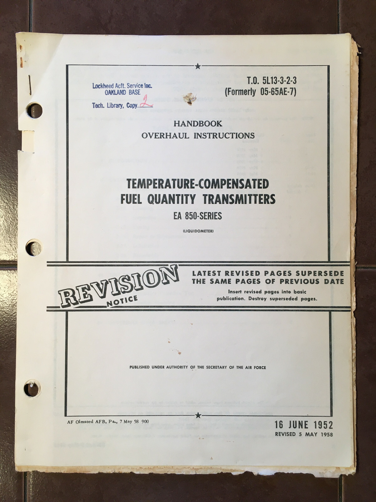 Liquidometer Temperature-Compensated Fuel Quantity Transmitters EA-850 OHC Book