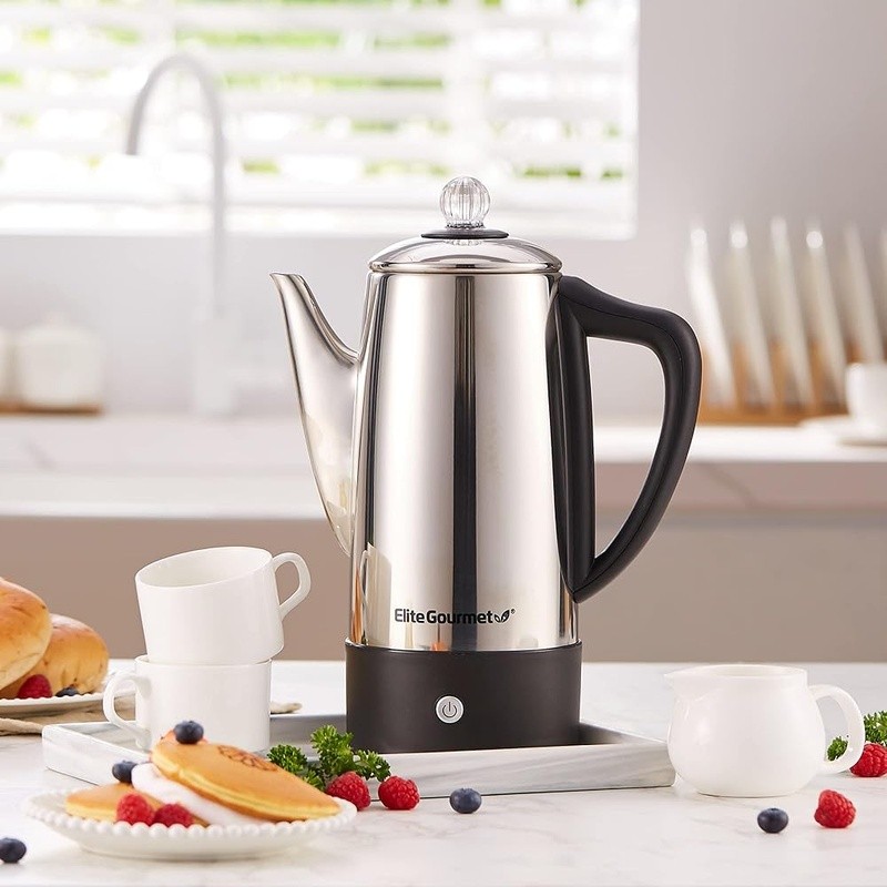 Stainless Steel Percolator Coffee Maker 12 Cups Fast Brew Automatic Keep Warm US