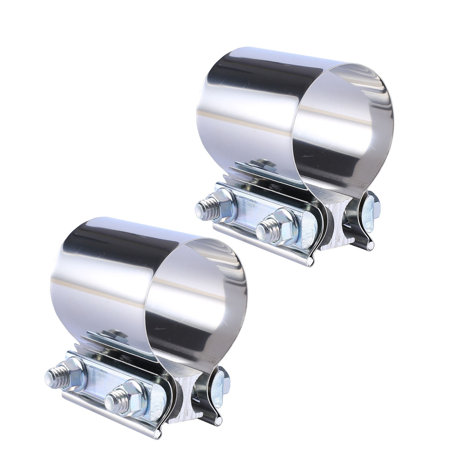 3.5" 3 1/2 T304 Stainless Steel Butt Joint Band Exhaust Clamp Sleeve Coupler 2Pc