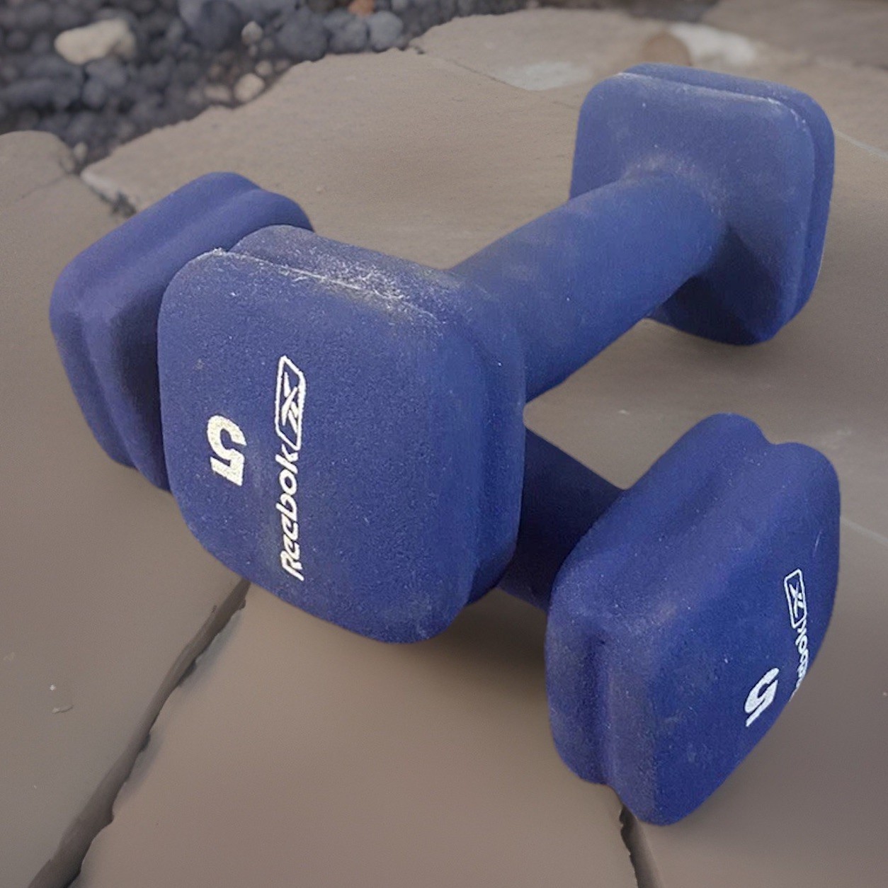5 LB Reebok Hand Dumbbell Square Weights Rubber Coated Metal (set of 2)
