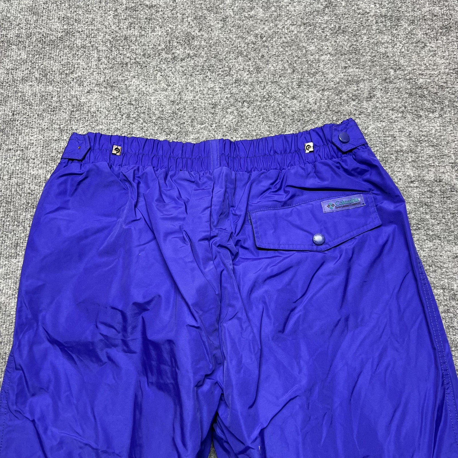 Columbia Snow Pants Mens Large Blue Ski Shell Elastic Waist Pull On Pockets