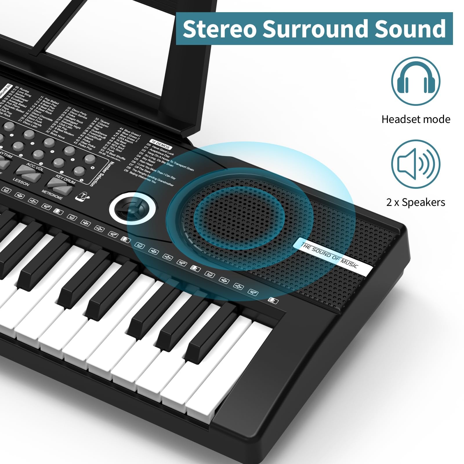 61 keys keyboard piano, Electronic Digital Piano with BuiltIn Speaker Microph...