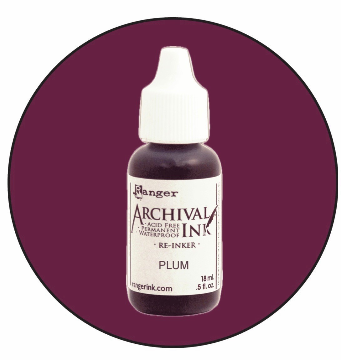 Ranger Archival Re-inker PLUM .5 fl oz Permanent Acid Free For Ink Pad