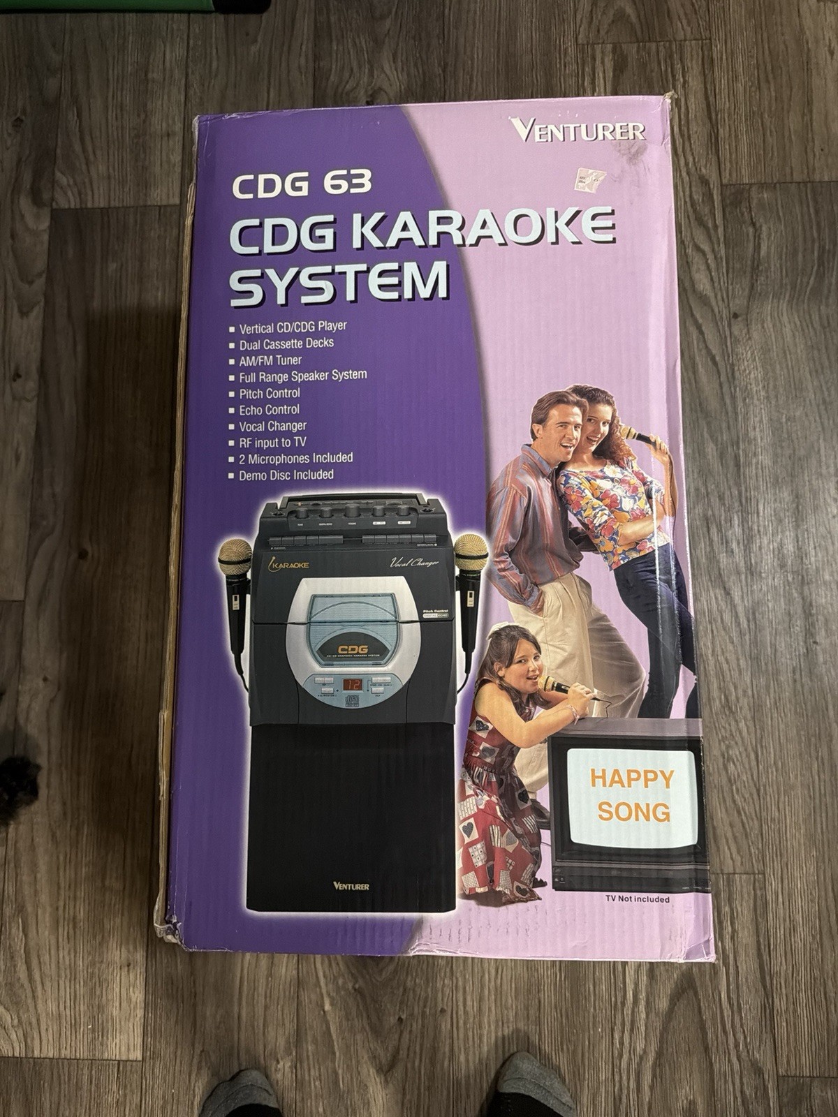 Venturer CD CDG 63 Karaoke w/ Dual Microphones AmFm Tested And Works!
