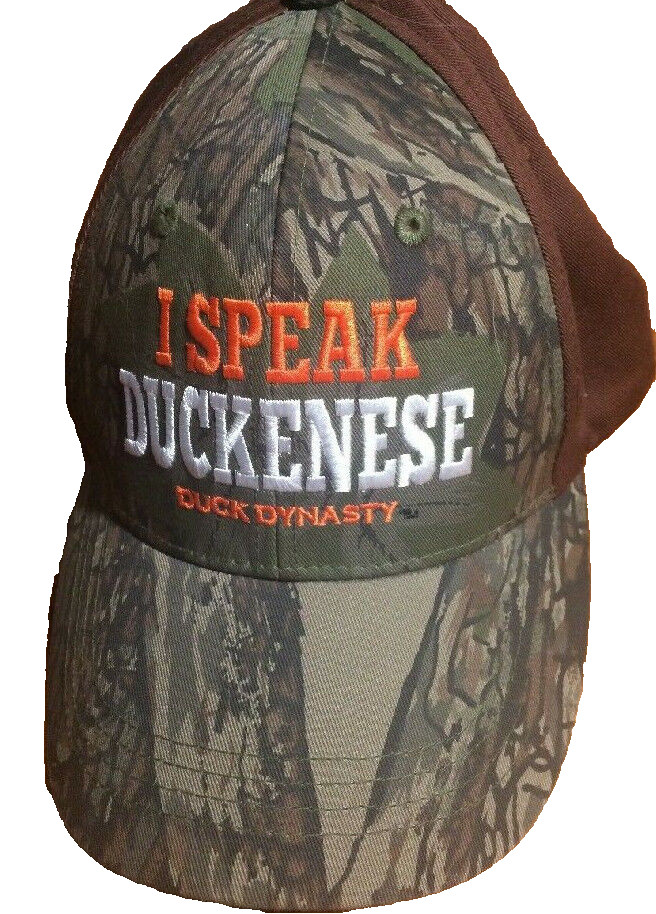 Duck Dynasty Trucker Cap Trucker Hat "I Speak Duckenese" Camo Brown New OS