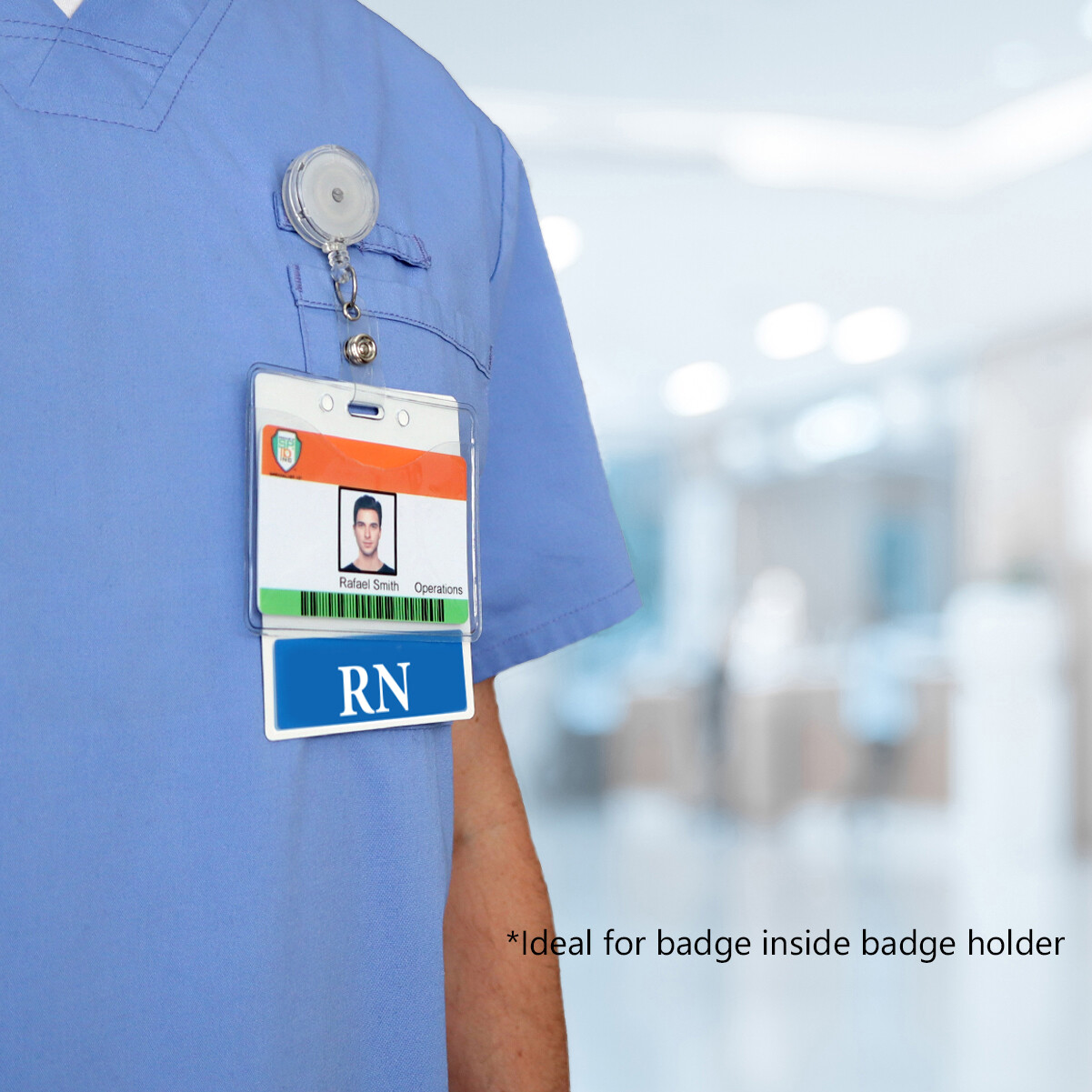 RN Badge Buddy Oversized Horizontal Extra Long ID Backer for Registered Nurses