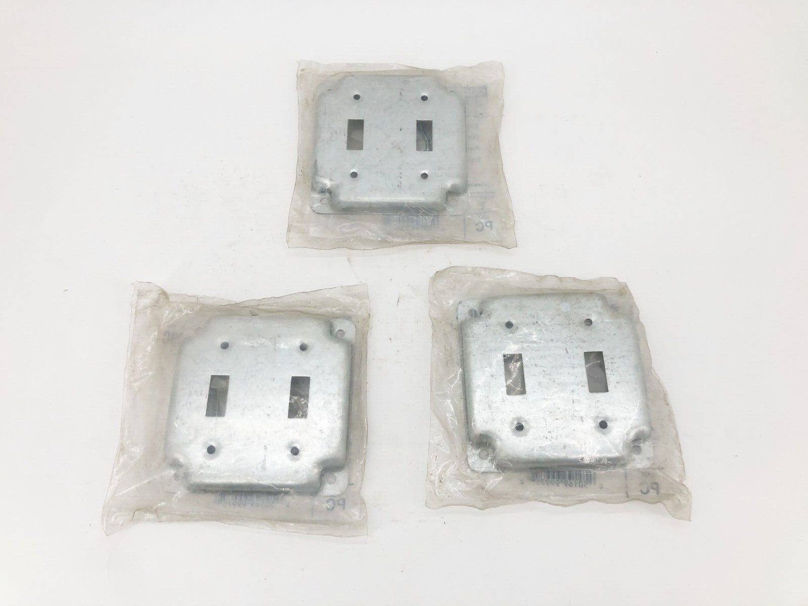 Lot of 3 New Hubbell Raco 803C Exposed Work 2-Toggle Covers 4" Square