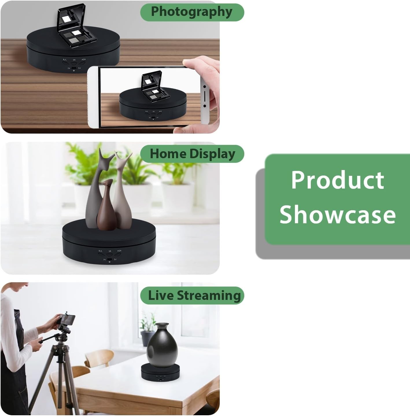 Motorized Rotating Display Stand,5.7Inch 360 Degree Electric Rotating Turntable