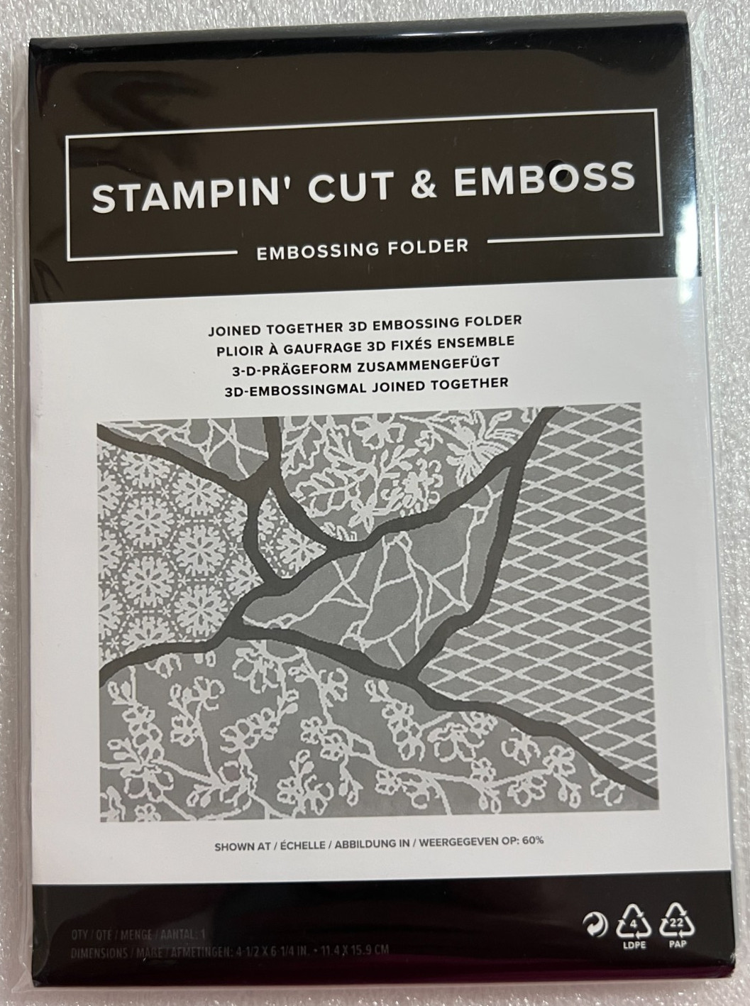 Stampin Up Joined Together 3D Embossing Folder *Brand New*