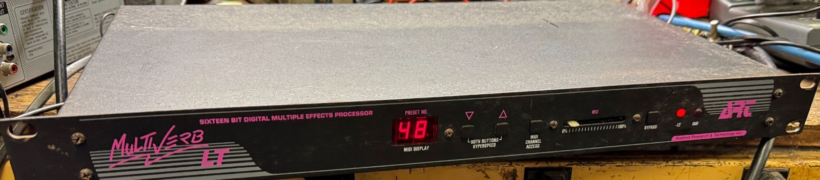 ART Multiverb LT 16-Bit Rack Effects Processor Reverb Delay MIDI Tested