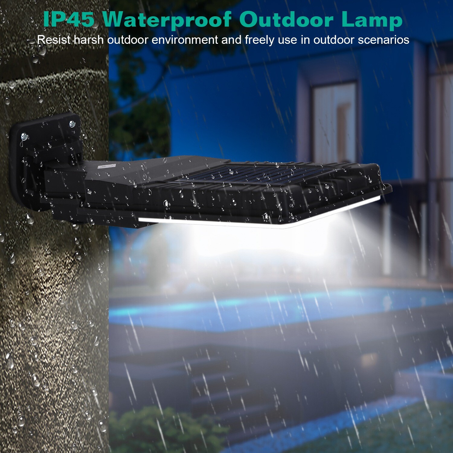 Wireless Solar Wall Light Outdoor Lamps PIR Motion Sensor Light W/Remote Control