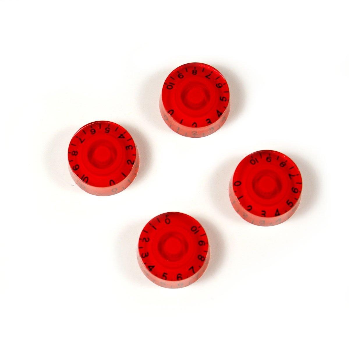A Set of 4 Guitar Speed Knobs Fits Les Paul,Red