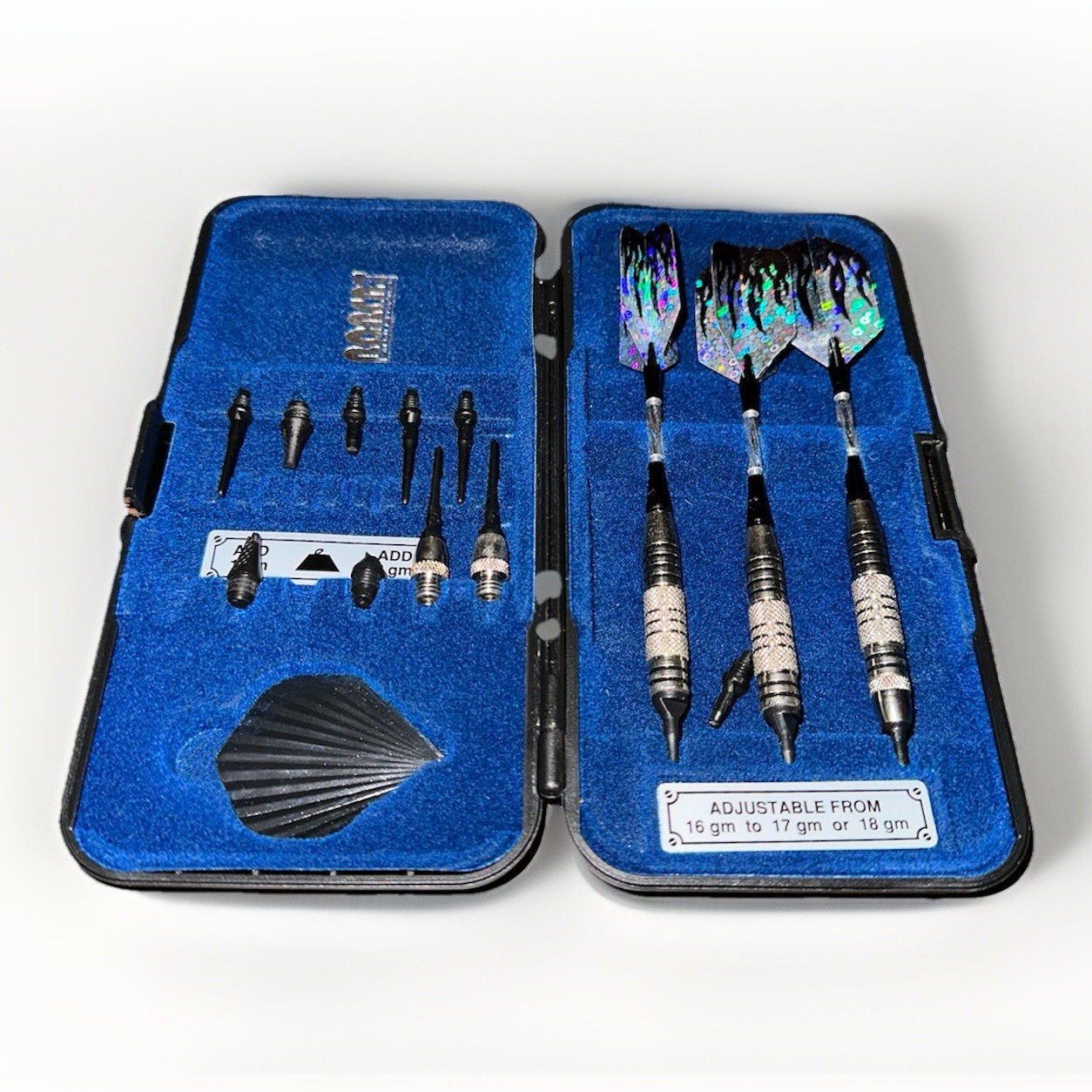 Bobcat Adjustable Dart Set 16 Grm 17 Grm 18 Grm  Soft Tip Black Flames READ