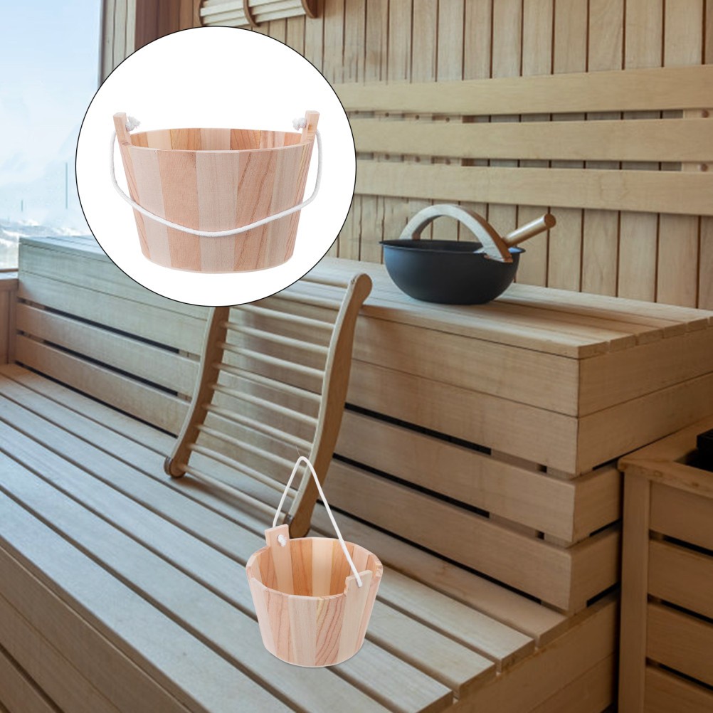Sauna Crystal Salt Barrel Water Bucket Handmade Accessories Decor