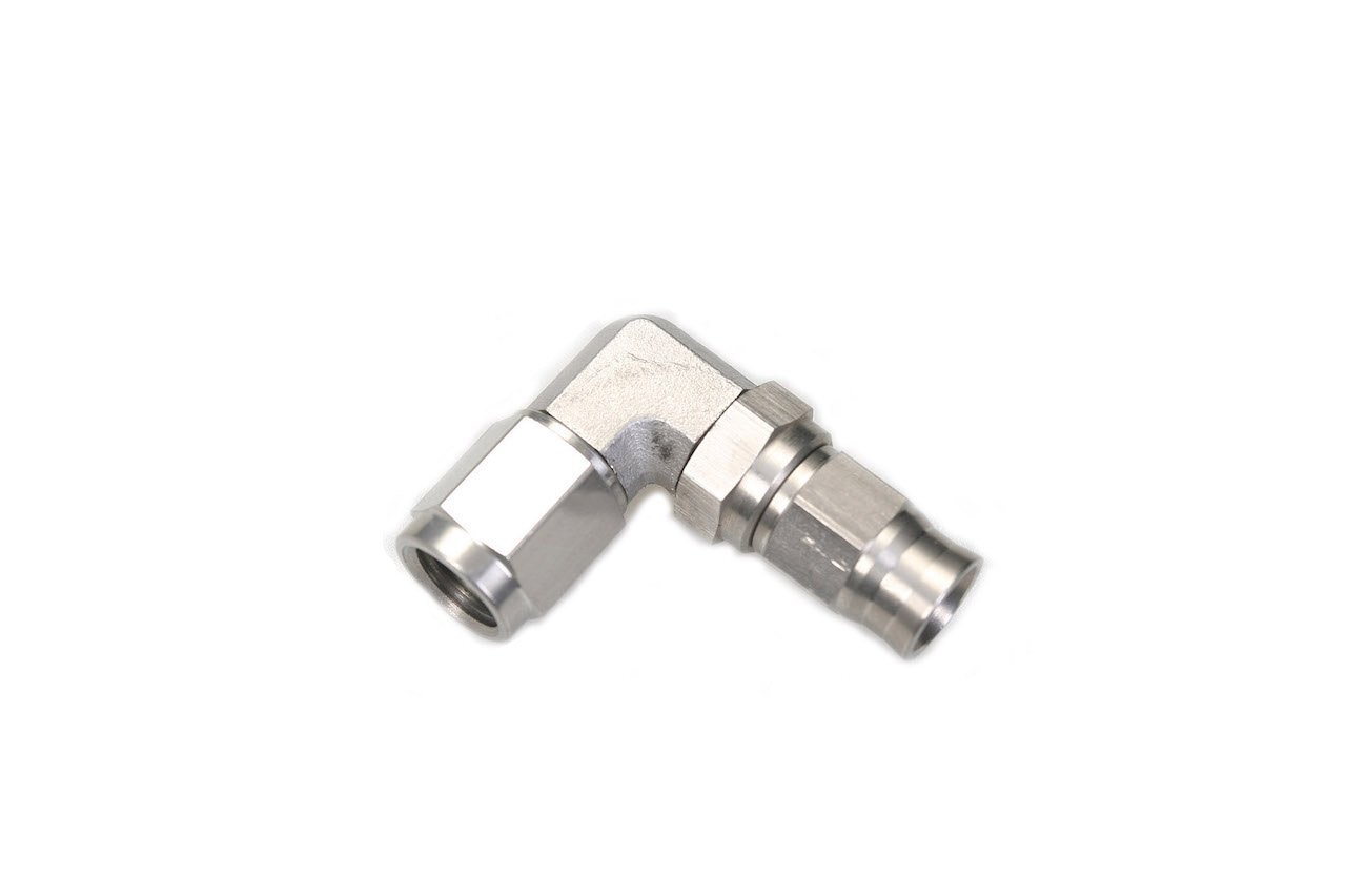 Stainless Steel AN3 90 degree Brake Hose Swivel Fittings Female M10x1.25 Silver