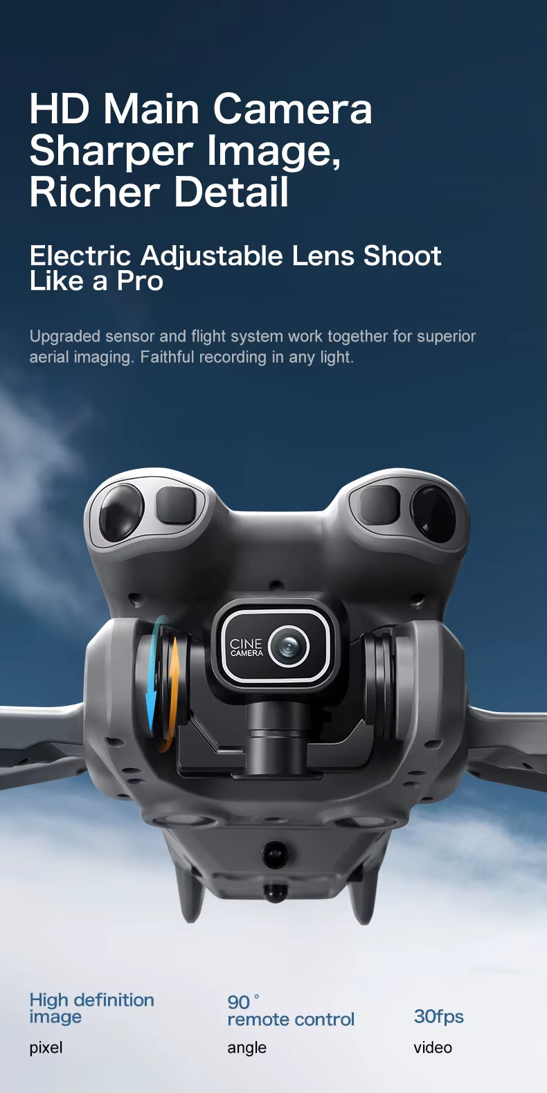 RC GT50 PRO Dual Camera 8K GPS HD Quadcopter Self-Stabilizing Foldable Drone