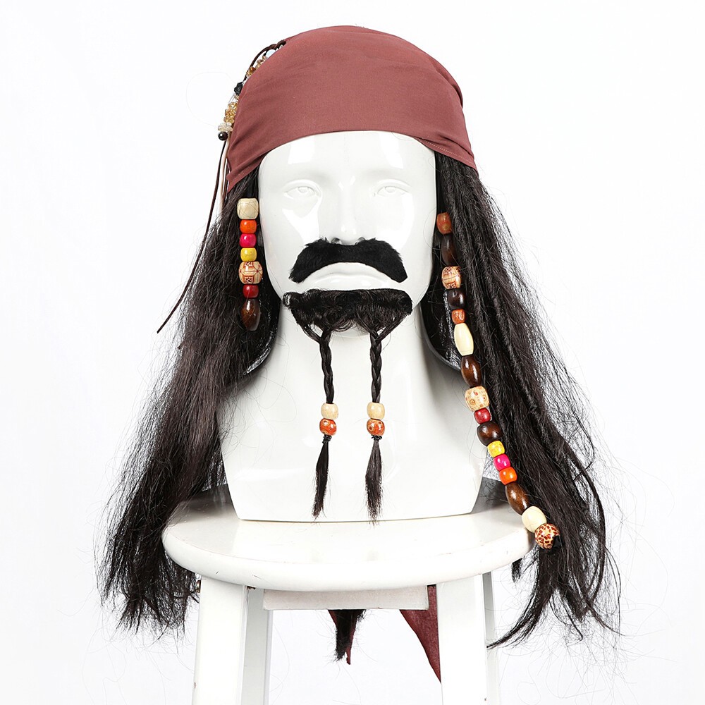 Pirates of the Caribbean Jack Sparrow Cosplay Costume Accessories Jackie Hat Wig